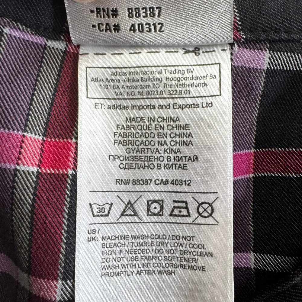 Adidas Mens Plaid‎ Golf Shorts Black Pink Purple Check Size 33